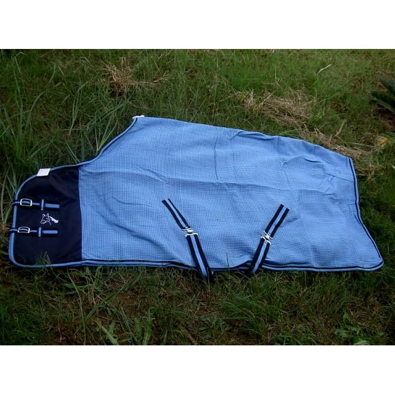66" Horse Cotton Sheet Blanket Rug Summer Spring Turquoise 5334