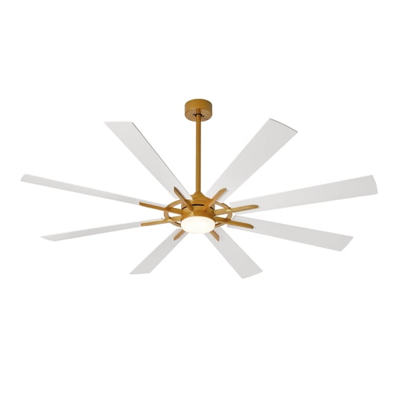 Depuley 66-Inch Black & White Ceiling Fan with Light8 Blades Hanging Fan with Remote & APP Control Dimmable LED Light Memory Function for Outdoor/Indoor Use