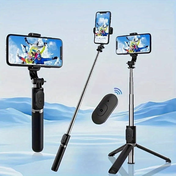 66 Inch Extendable Selfie Stick Tripod with Wireless Remote, 360 Rotatable Anti-Shake Floor Phone Stand, Stable Handheld Monopod for Smartphone Vlog Travel Outdoor Live Streaming