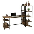 thumbnail image 1 of 66 Inch Large Compuer Desk 3 In 1 Writing Desk Table with Bookshelf and Corner Shelf 5 Tiers Storage Shelf Workstation for Home Office Studio, 1 of 8