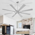 thumbnail image 1 of 66-Inch Nickel & Burlywood Ceiling Fan with no Light，8 Blades Hanging Fan with Remote & APP Control Dimmable LED Light ＆ Memory Function for Outdoor/Indoor Use, 1 of 8