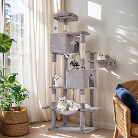 Illustration of Multi Level Cat Retreat With Hammock
