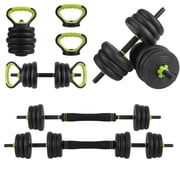 66 LBS Adjustable Dumbbell Set with Iron Grip for Home Gym,4-in-1 Adjustable Weights as Barbell Set, Dumbbell Set,Kettlebells and Push-up