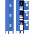 thumbnail image 1 of 66" Metal Lockers for Employees 3 Tier Storage Locker with Doors and Shelves,Steel Lockable Cabinet with Hooks Gray Tall Locker for School Office Gym Home Garage, 1 of 6