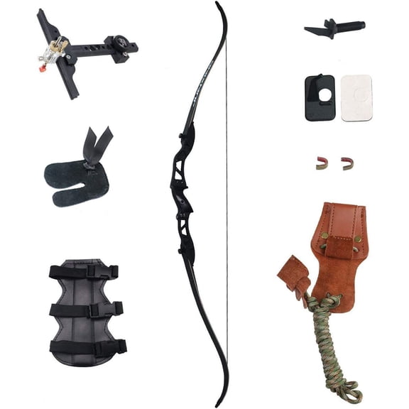 66" Metal Riser Takedown Recurve Bow Adult Archery Competition Athletic Bow Weights 20 22 24 26 28 30 32 34 36 LB Right Handed Archery Kit