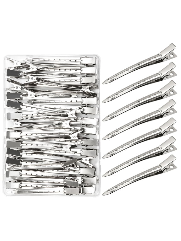 66 Pack Metal Duckbill Hair Clips, 3.5 Inch Sectioning Clips with 9 Holes, Strong Hold Professional Styling & Salon Hair Clips for Thick, Long, or Fine Hair