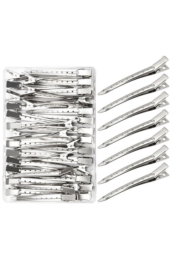 66 Pack Metal Duckbill Hair Clips, 3.5 Inch Sectioning Clips with 9 Holes, Strong Hold Professional Styling & Salon Hair Clips for Thick, Long, or Fine Hair