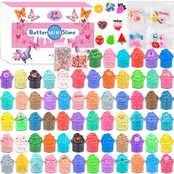 66 Pack Mini Butter Slime Kit, Super Soft and Non-Sticky, Christmas Bulk Slime for Kids, Party Favors,Christmas Stocking Stuffers, Classroom Rewards,Goodie Bag Stuffers for Teens Girls Boys 8-12