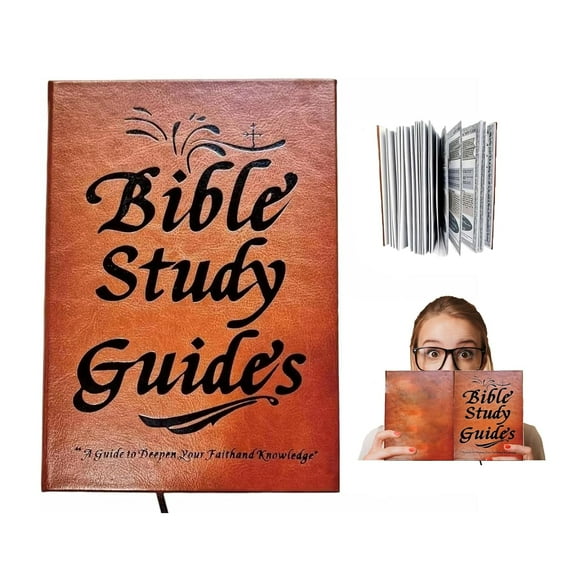 66-Page Bible Study Guide, Bible Study Notebook, Daily Devotional Journal, With PU Leather Cover, Daily Scripture Quotes, Strengthens Faith， Prayer Reflections, Christian Gift.
