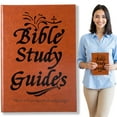 thumbnail image 1 of 66-Page Bible Study Guide Comprehensive Scripture Study Tool, Daily Devotional Journal in a Year Study Long Plan,PU Leather Cover Daily Scripture Quotes Faith-Based Notebook for Prayer Reflections, 1 of 7