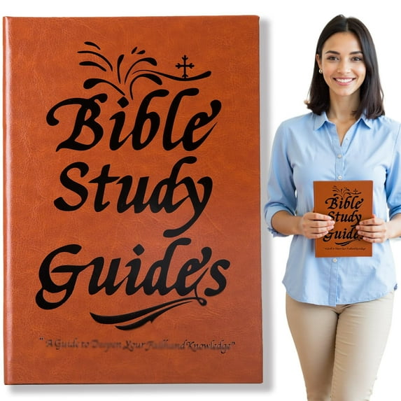 66-Page Bible Study Guide Comprehensive Scripture Study Tool, Daily Devotional Journal in a Year Study Long Plan,PU Leather Cover Daily Scripture Quotes Faith-Based Notebook for Prayer Reflections