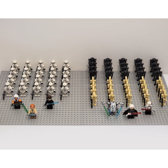 66 Pcs The Clone Wars Battle Droids Clone Troopers Mini Action Figures Building Blocks Toys Set (Gift - 1PCS Turtle Keychain)