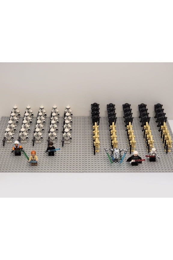 66 Pcs The Clone Wars Battle Droids Clone Troopers Mini Action Figures Building Blocks Toys Set (Gift - 1PCS Turtle Keychain)