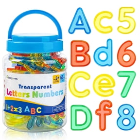 Odoorgames 66 Pcs Translucent Alphabet Letters and Numbers, Alphabet Toys Ages 3+