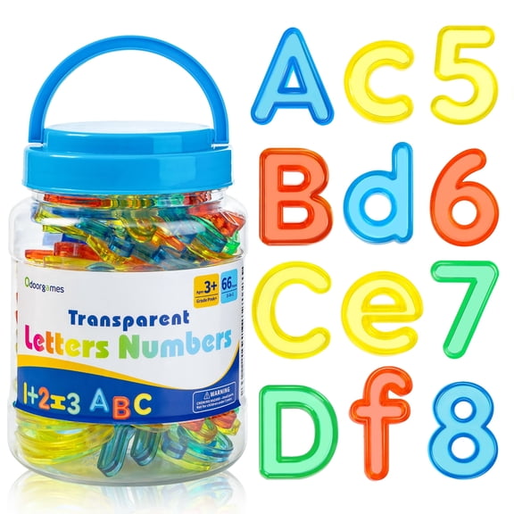 66 Pcs Translucent Letters and Numbers - Fun Counting and Spelling Manipulatives for Light Table