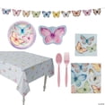thumbnail image 1 of 66 Pieces Pastel Butterfly Party Disposable Tableware Kit for 8 Guests, 1 of 1