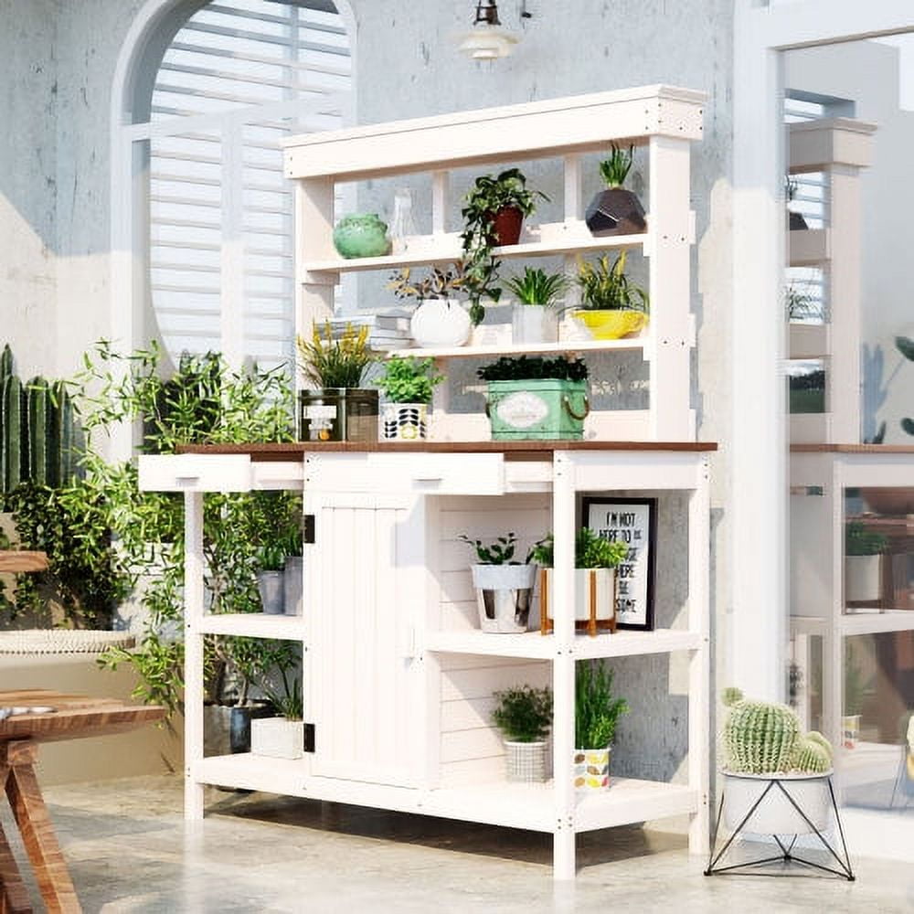 White potting bench outlet