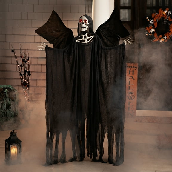 Northlight Animated Skeletal Reaper with Lights and Sound Halloween Decoration - 66"