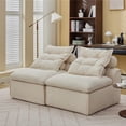 thumbnail image 1 of 66" Small Sectional Couch,Diy Soft Corduroy Sectional Sofa Sets For Living Room,Apartment,Small Place,Beige, 1 of 9
