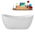 thumbnail image 1 of 66" Streamline G-81-316-WH Soaking Glossy White Freestanding Tub and Tray With Internal Drain in Glossy White, 1 of 18
