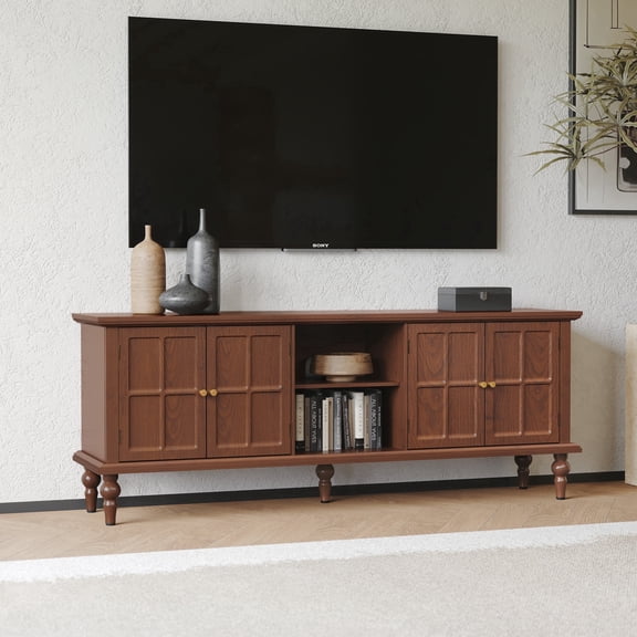 JOEMEY 66"TV Stand for Tvs up to 75", Entertainment Center With Storage
