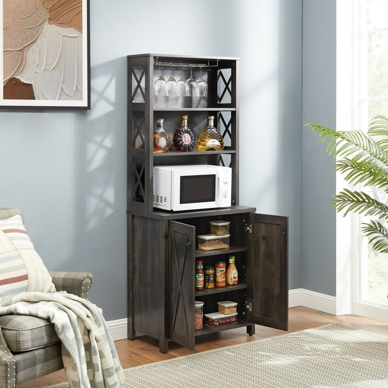 Tall coffee bar cabinet discount