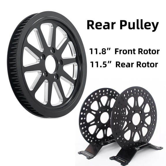 66 Tooth 1" Rear Pulley Rotors for Harley Dyna Street Bob FXDB Wide Glide FXDWG Low Rider FXDL FXDLS Fat Bob FXDF 2007-2017 2008 2009 2010 2011 2012 2013 2014 2015 2016