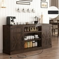 thumbnail image 1 of 66''W Kitchen Buffet Sideboard Bar Cabinet with Power Outlet, Farmhouse Coffee Bar Cabinet with 4 Tier 9 Storage Shelves, 1 of 9