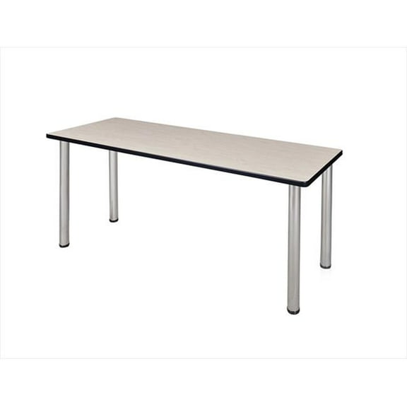 66 X 24 In. Kee Training Table - Maple & Chrome Post Legs