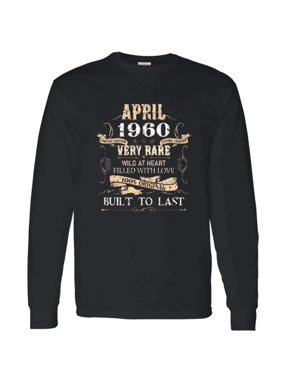 66 Years Old 66Th Birthday Legend Vintage April 1960 Bday Long Sleeve Shirt