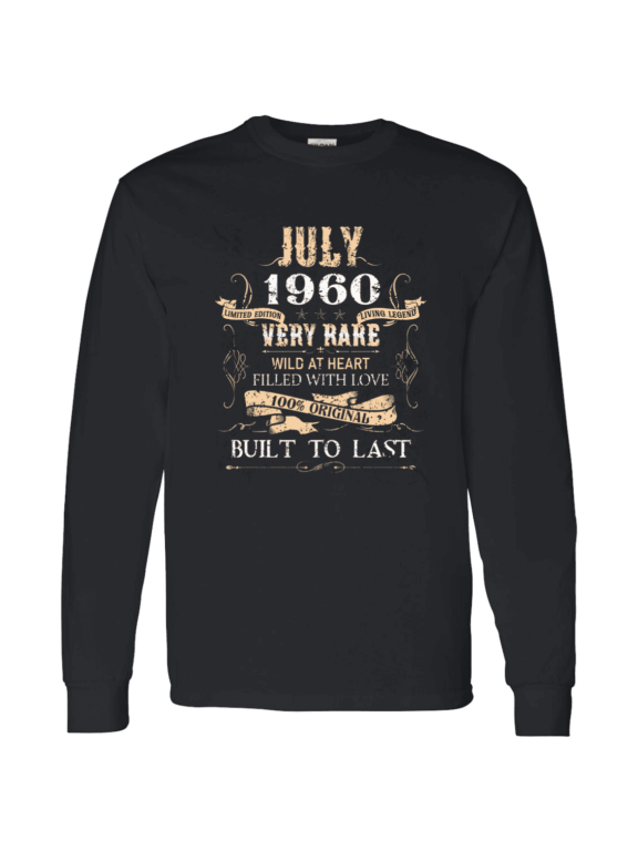 66 Years Old 66Th Birthday Legend Vintage July 1960 Bday Long Sleeve Shirt