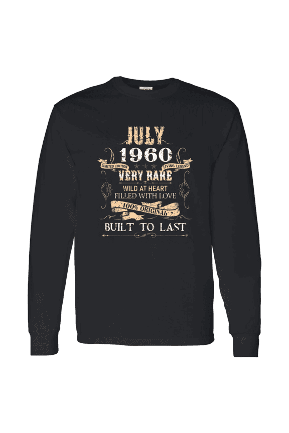 66 Years Old 66Th Birthday Legend Vintage July 1960 Bday Long Sleeve Shirt