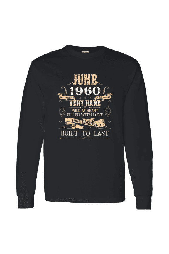 66 Years Old 66Th Birthday Legend Vintage June 1960 Bday Long Sleeve Shirt