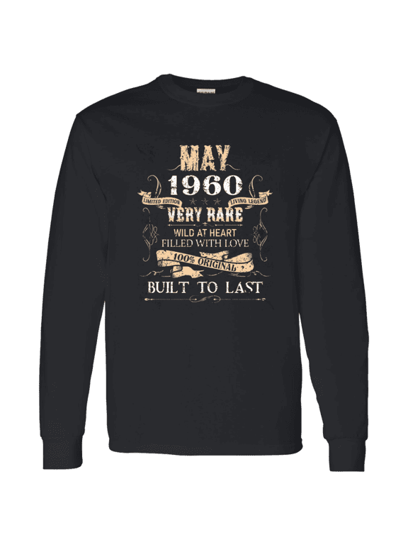 66 Years Old 66Th Birthday Legend Vintage May 1960 Bday Long Sleeve Shirt