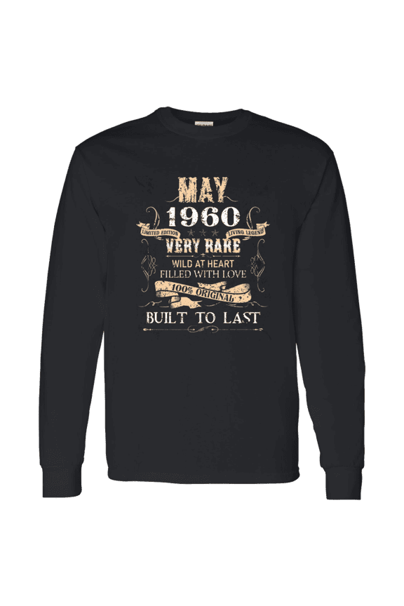 66 Years Old 66Th Birthday Legend Vintage May 1960 Bday Long Sleeve Shirt