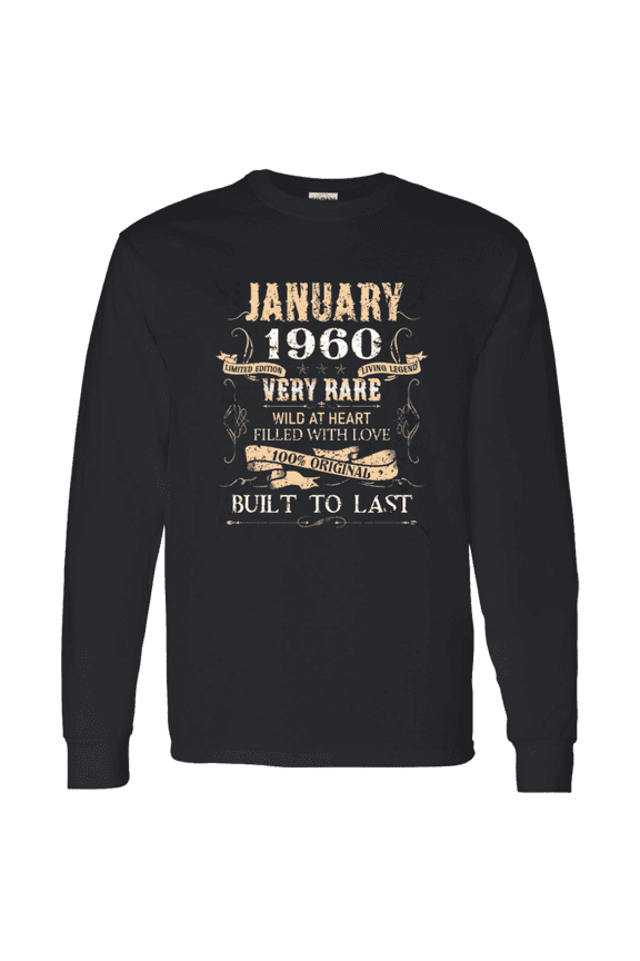 66 Years Old 66Th Birthday Vintage January 1960 Long Sleeve Shirt
