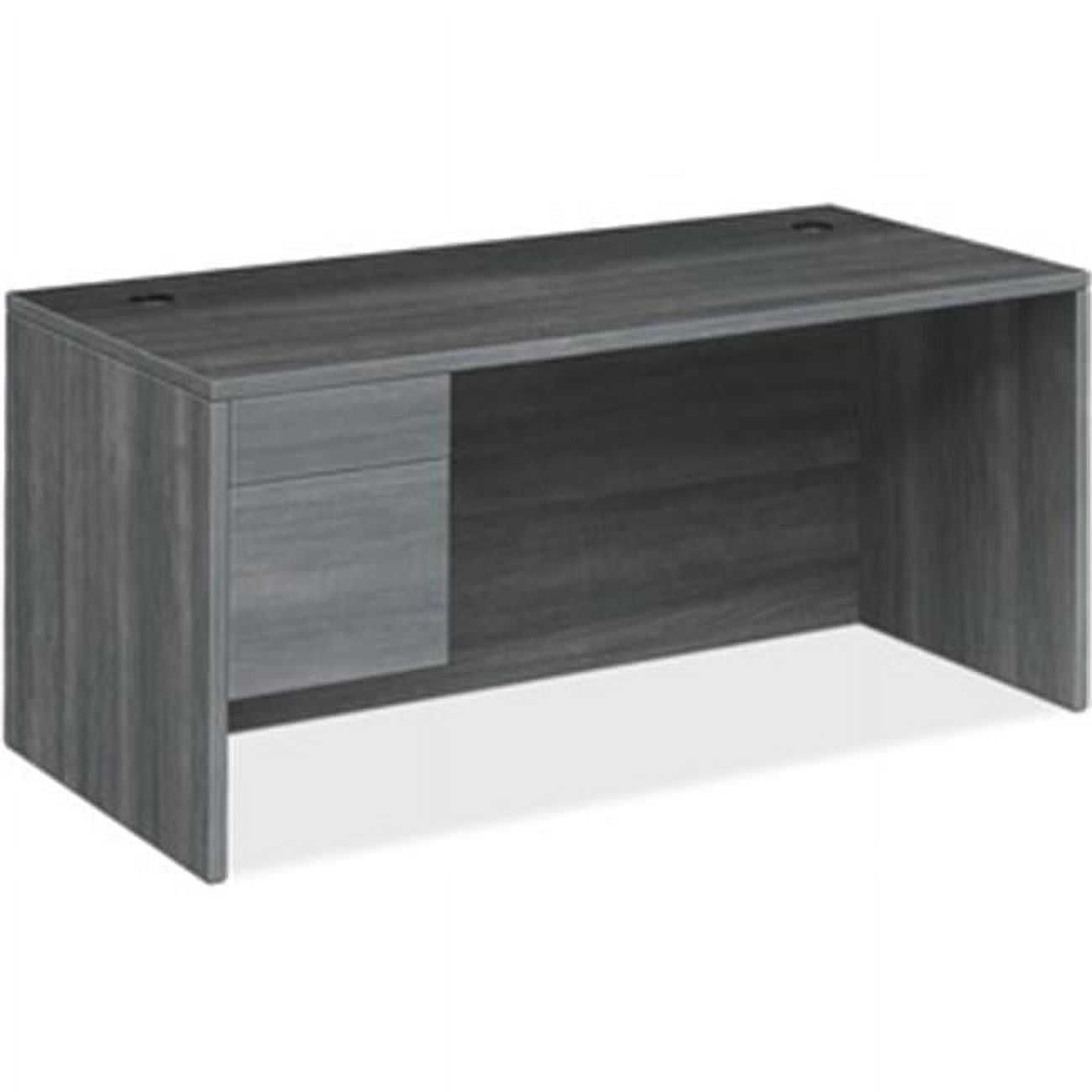 Sterling Ash 66" Gray Wood Laminate Desk with Filing Drawer