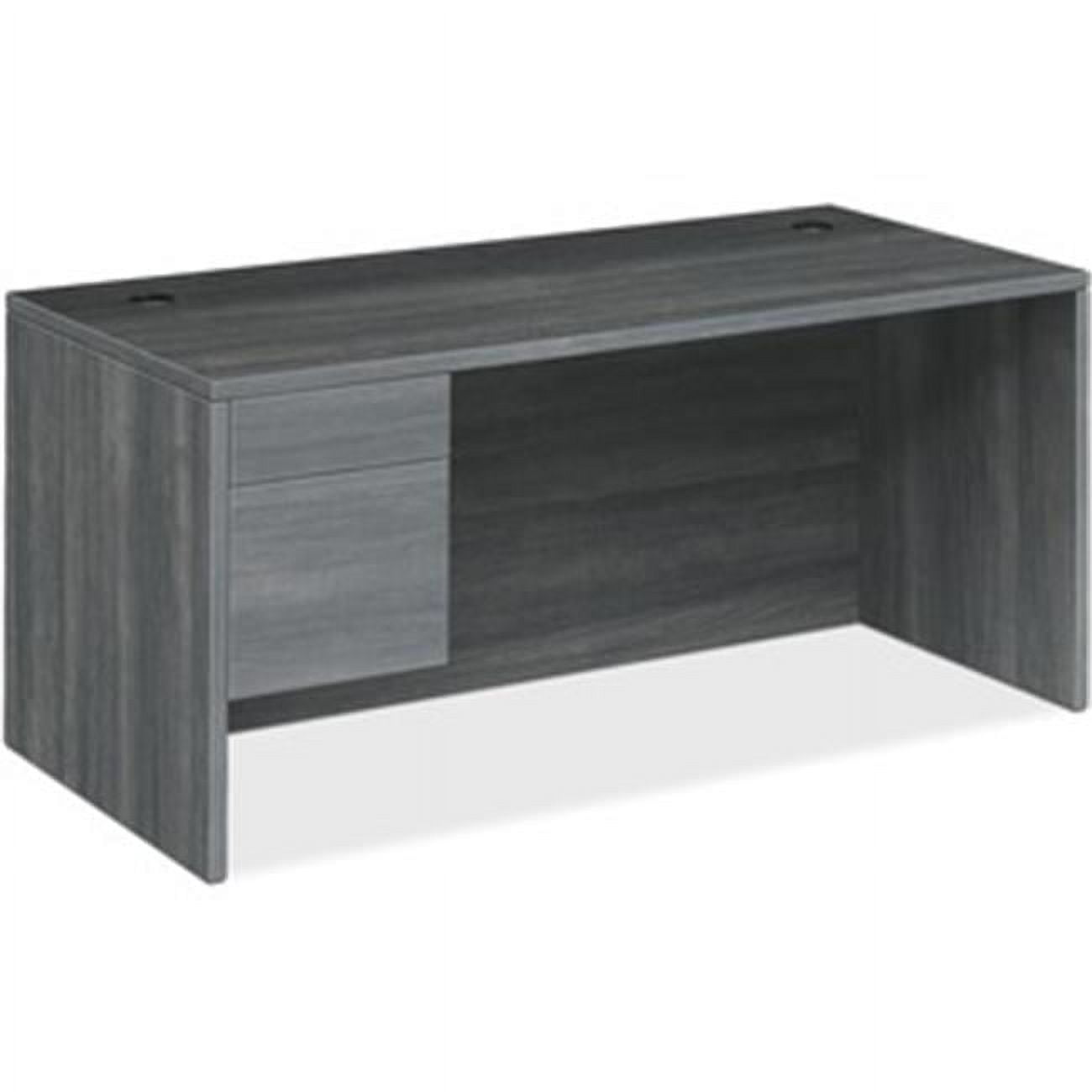 Sterling Ash 66" Gray Wood Laminate Desk with Filing Drawer