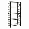 thumbnail image 1 of 66 in. Black Metal & Glass Five Tier Etagere Bookcase, 1 of 1