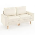 thumbnail image 1 of 66-in Loveseat Sofa,Small Sofa Couch,Deep Seat Sofa,Dutch Velvet,Comfy Cushion,Solid Wood Frame,Washable Sofa,Modern Sofa for Living Room,Bedroom, Apartment,Beige, 1 of 7