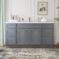 thumbnail image 1 of 66 in. W x 21 in. D x 32.5 in. H Bath Vanity Cabinet without Top in Silver, 1 of 5