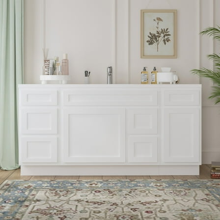 66 in. W x 21 in. D x 32.5 in. H Bath Vanity Cabinet without Top in White