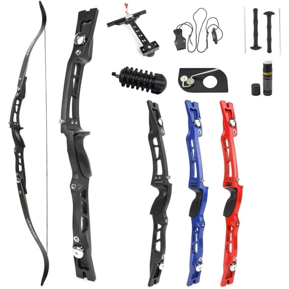 66 inch ILF Recurve Bow Aluminum Takedown Riser Draw Weight 20 -40 Lbs Right Hand Longbow Shooting Archery Kit for Outdoor Target Hunting Practice F167 （black-36lbs）