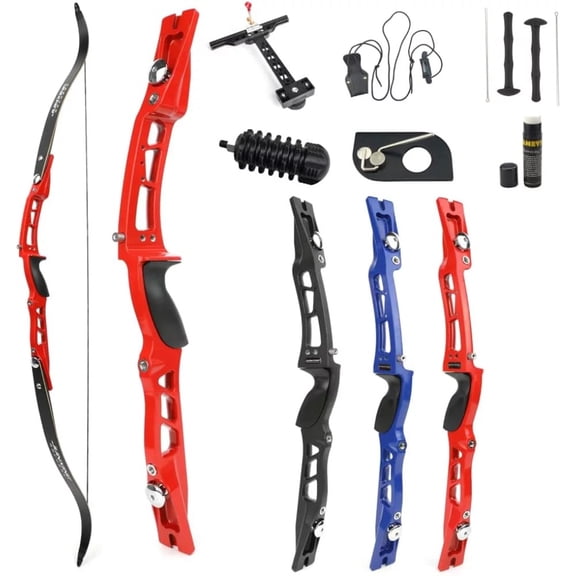 66 inch ILF Recurve Bow Aluminum Takedown Riser Draw Weight 20 -40 Lbs Right Hand Longbow Shooting Archery Kit for Outdoor Target Hunting Practice F167 (red-20lbs)