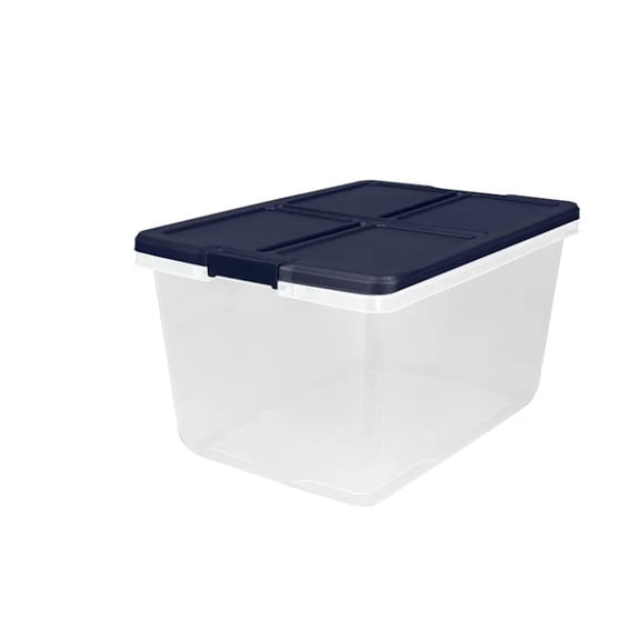 66 qt. Latch Bin, White & Blue
