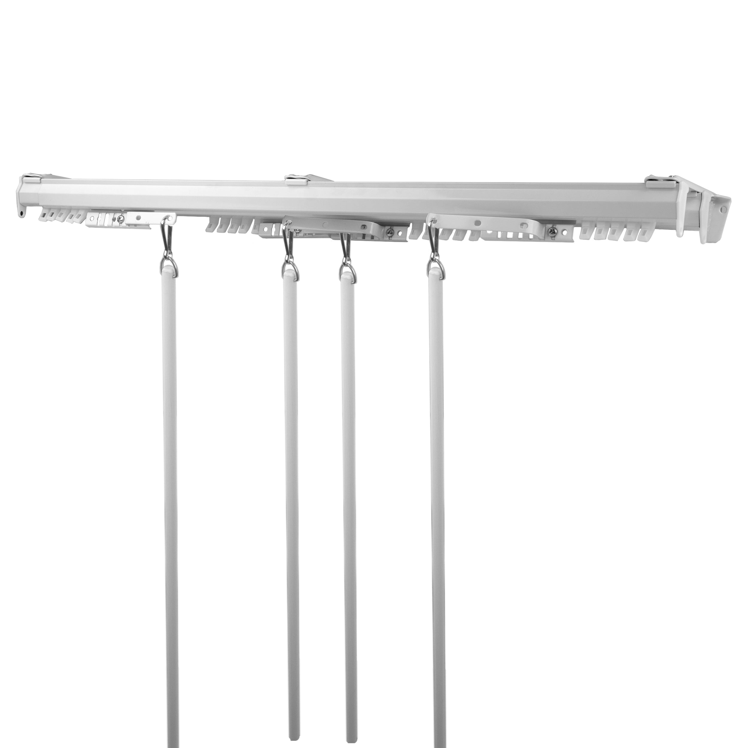 66" to 120" Adjustable Baton Draw Double Traverse in White
