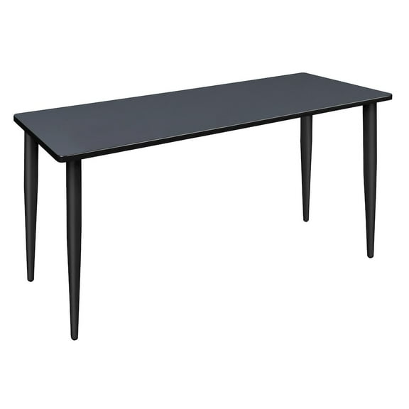 Regency 66 x 24 in. Training Seminar Table- Grey Top, Black Tapered Legs