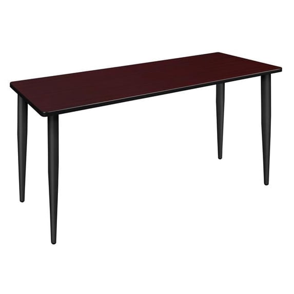66 x 24 in. Kahlo Tapered Leg Table, Mahogany & Black