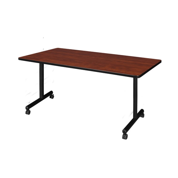 Regency Kobe 66 x 30 in. Mobile T-Base Training Seminar Table- Cherry