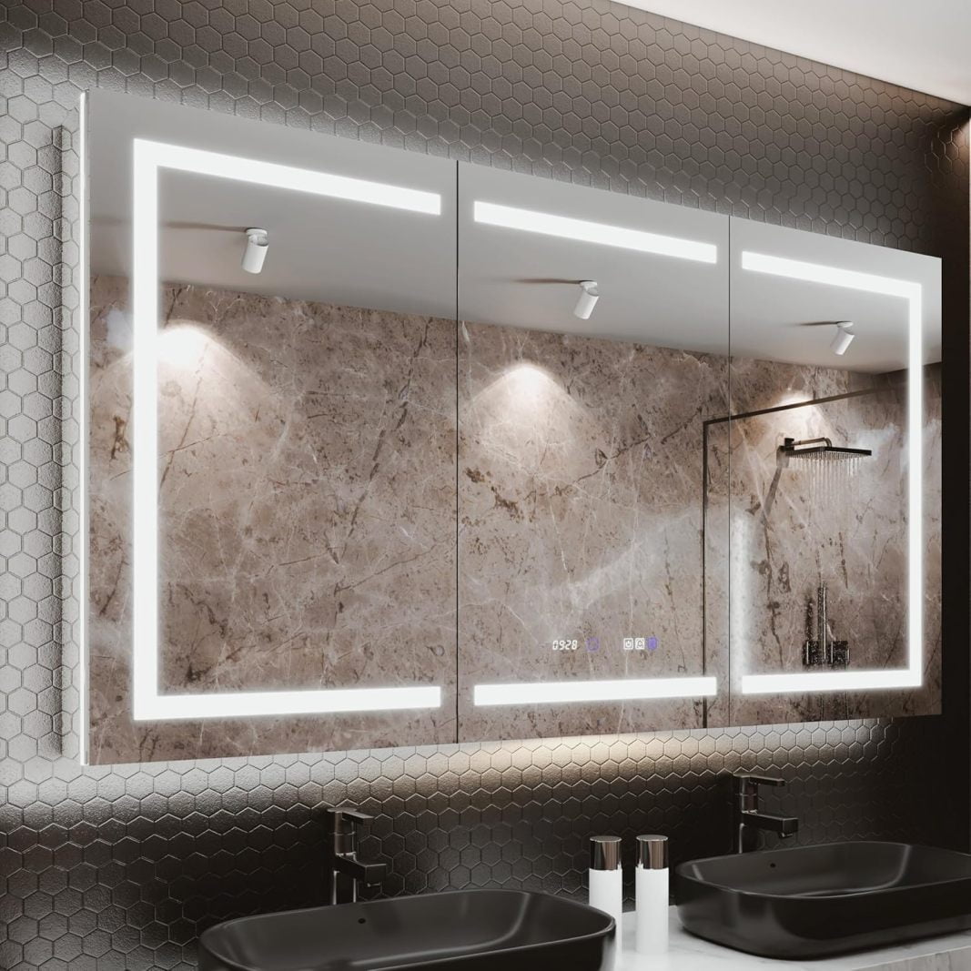 66 x 36 Lighted Medicine Cabinet with Mirror Front Backlit led 66 x 36 Lighted Medicine Cabinet with Mirror Front Backlit led